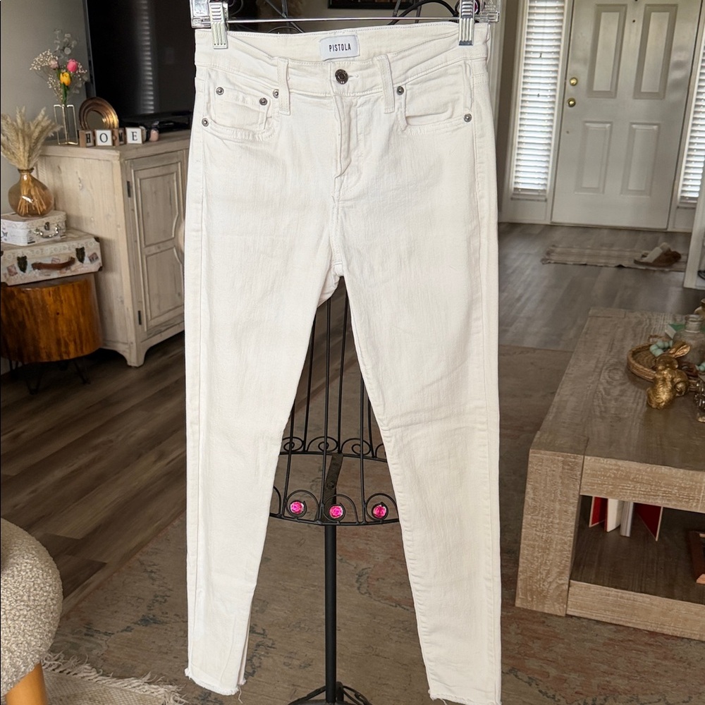 Pistola Women's Cream Skinny Jeans